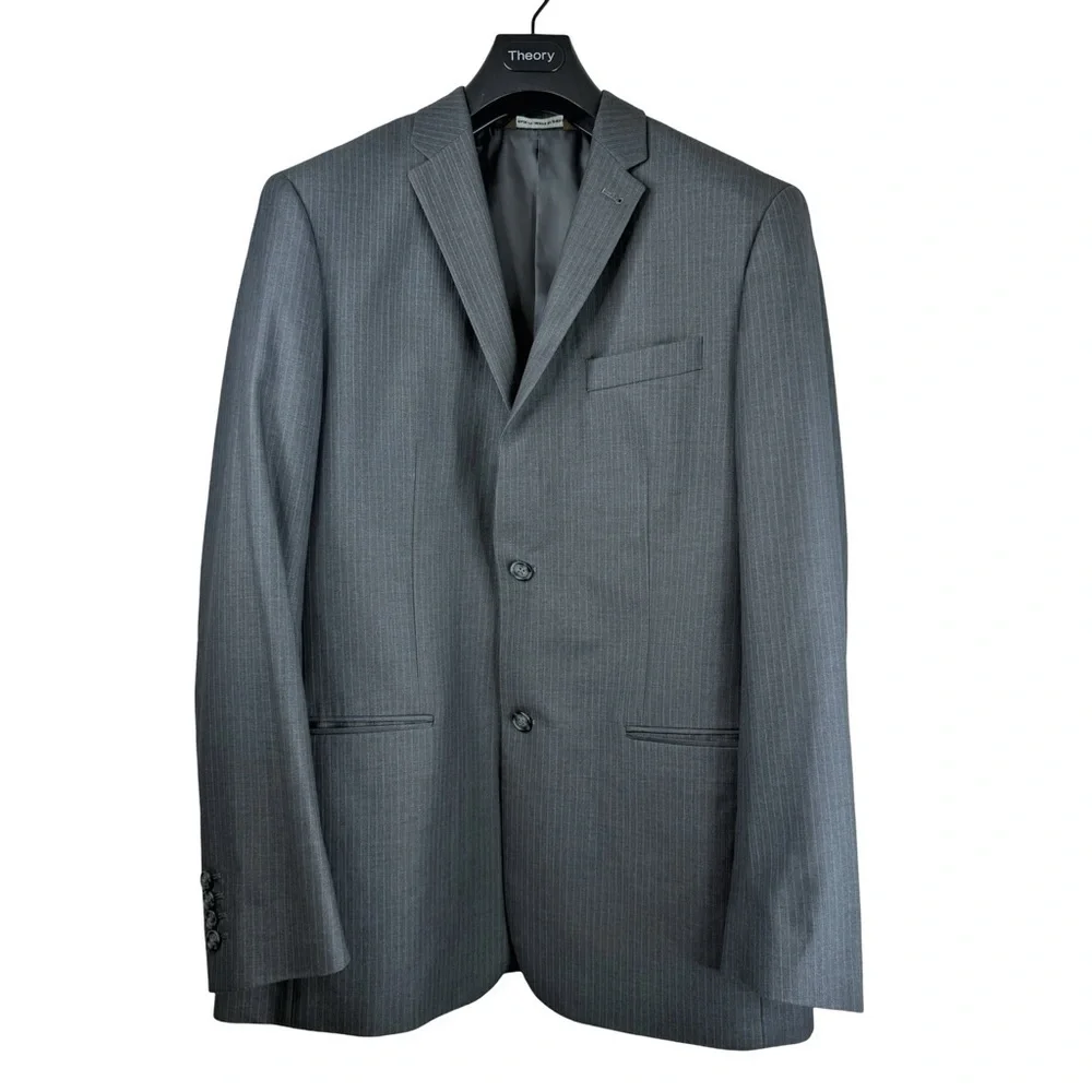 PERRY ELLIS Men's Grey Pin Striped SUIT JACKET Immaculate Condition 42 Regular